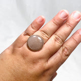 Peach Moonstone Round Ring Size 10 KRGJ2173