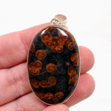 Peanut Obsidian (Perlite) Oval Cabochon Pendant in a Hammered Setting KPGJ4769