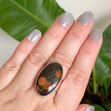 Peanut Obsidian (Perlite) Oval Cabochon Ring Size 8 KRGJ3347