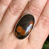 Peanut Obsidian (Perlite) Oval Cabochon Ring Size 8 KRGJ3347