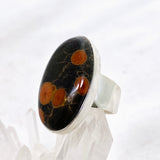 Peanut Obsidian (Perlite) Oval Cabochon Ring Size 8 KRGJ3347