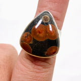 Peanut Obsidian (Perlite) Teardrop Cabochon Ring Size 7 KRGJ3348