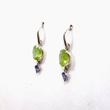 Peridot Oval Faceted Earrings with Tanzanite PEGJ189