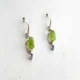 Peridot Oval Faceted Earrings with Tanzanite PEGJ189