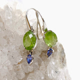 Peridot Oval Faceted Earrings with Tanzanite PEGJ189