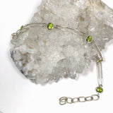 Peridot round faceted gemstones with silver split spacer design bracelet PBGJ005