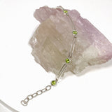 Peridot round faceted gemstones with silver split spacer design bracelet PBGJ005