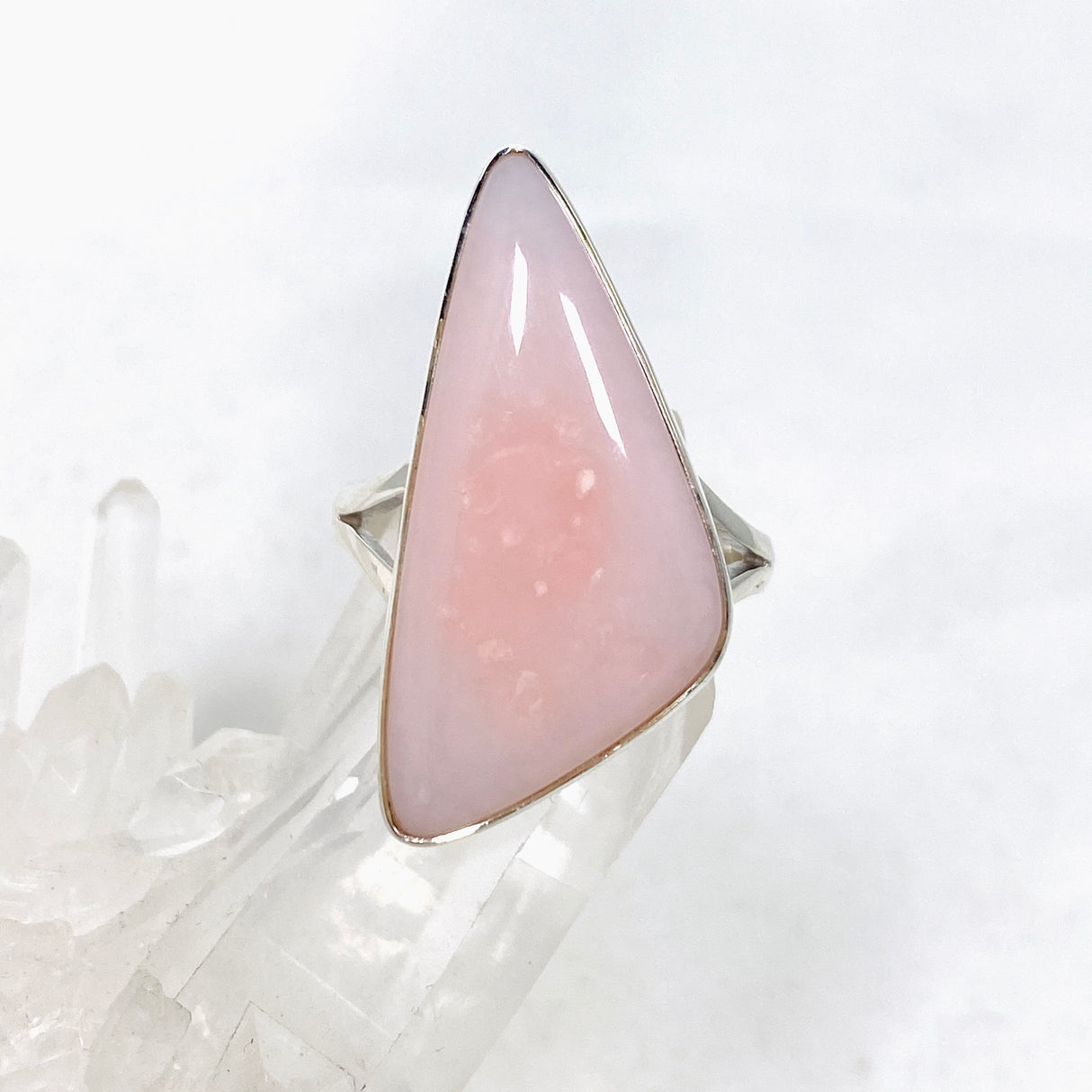 Pink Opal Freeform Cabochon Split Band Ring Size 11 KRGJ3309