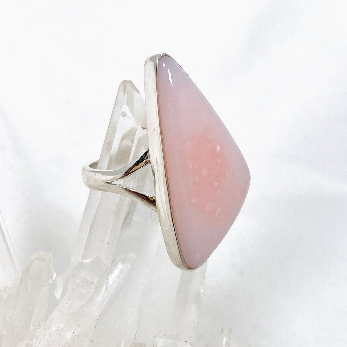 Pink Opal Freeform Cabochon Split Band Ring Size 11 KRGJ3309