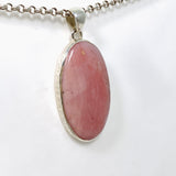 Pink Opal Oval Cabochon Pendant in a Hammered Setting KPGJ4668