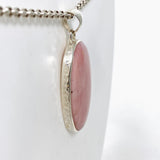 Pink Opal Oval Cabochon Pendant in a Hammered Setting KPGJ4668