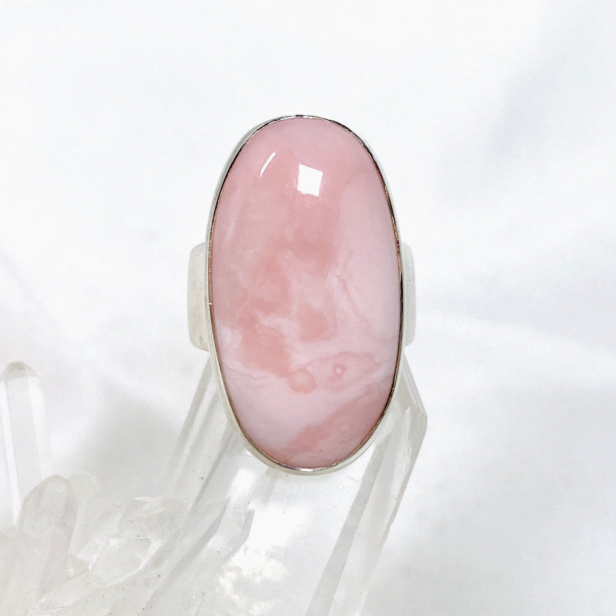 Pink Opal Oval Cabochon Ring Size 8 KRGJ3306