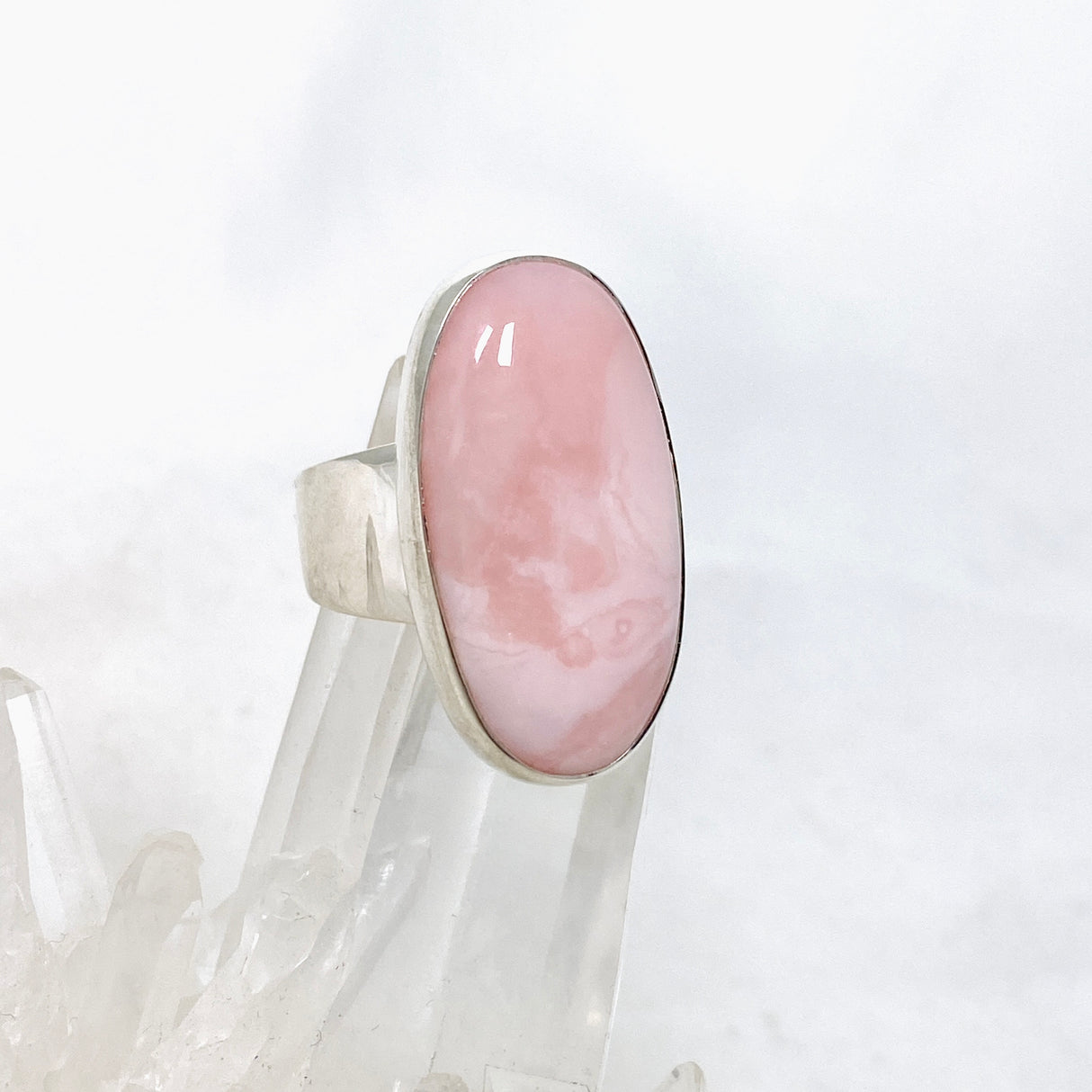 Pink Opal Oval Cabochon Ring Size 8 KRGJ3306