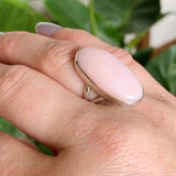 Pink Opal Oval Cabochon Split Band Ring Size 7 KRGJ3307