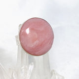 Pink Opal Round Cabochon Ring in a Hammered Setting Size 9.5 KRGJ3305