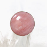 Pink Opal Round Cabochon Ring in a Hammered Setting Size 9.5 KRGJ3305