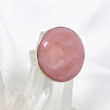 Pink Opal Round Cabochon Ring in a Hammered Setting Size 9.5 KRGJ3305