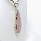 Pink Opal Teardrop Cabochon Pendant in a Hammered Setting KPGJ4669