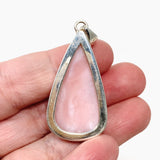 Pink Opal Teardrop Cabochon Pendant in a Hammered Setting KPGJ4670