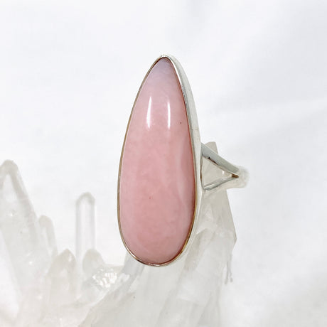 Pink Opal Teardrop Cabochon Split Band Ring Size 8 KRGJ3308