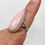 Pink Opal Teardrop Cabochon Split Band Ring Size 8 KRGJ3308