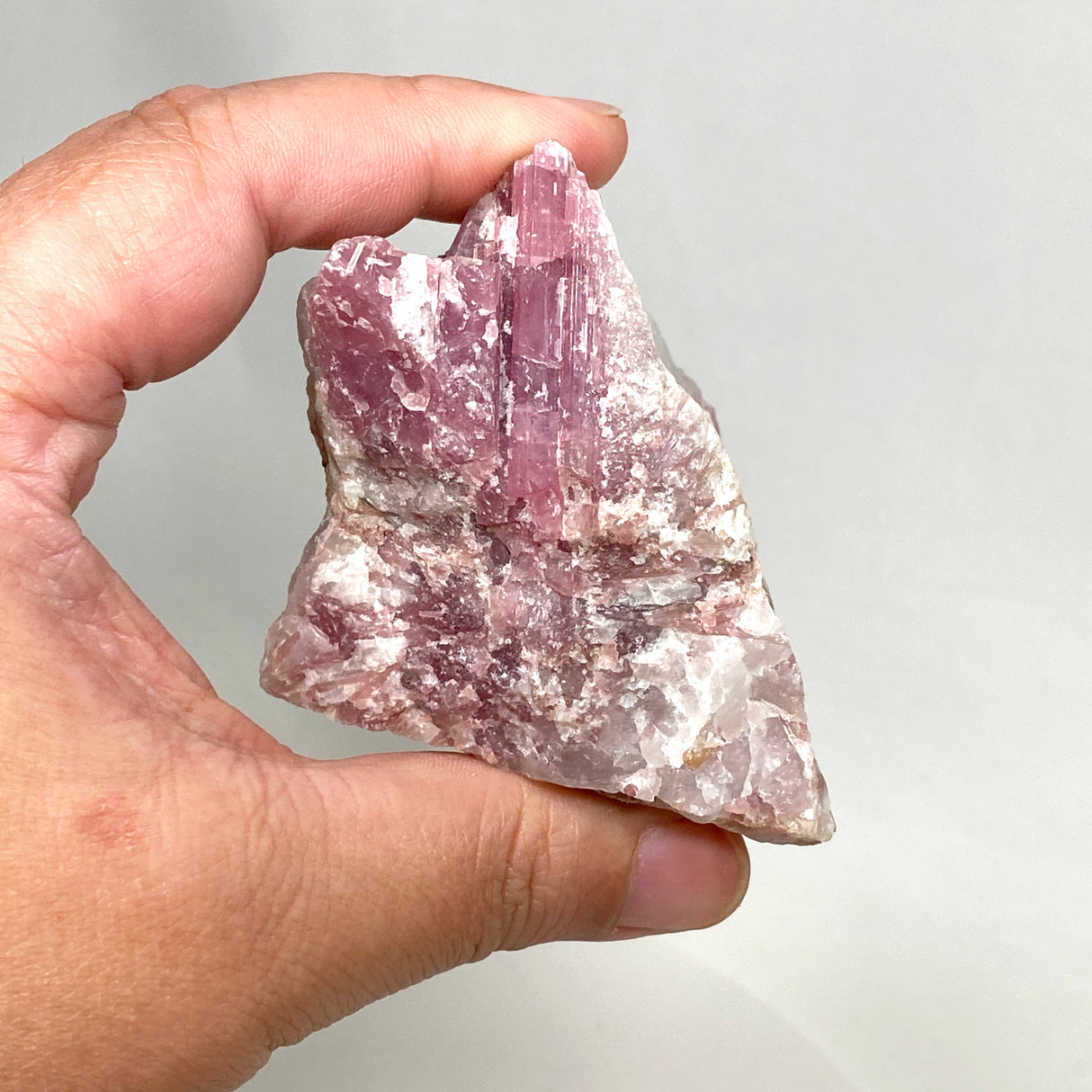 Pink Tourmaline on Quartz PTQ-03