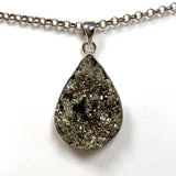 Pyrite Teardrop Raw Pendant  in a hammered setting KPGJ4605