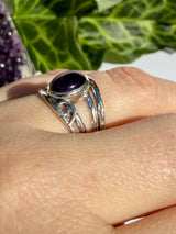 Amethyst Ring with Sterling Silver Scrollwork R4025