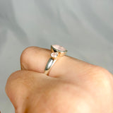 Rose Quartz Faceted Gemstone Teardrop Ring with Accent Stones R3668