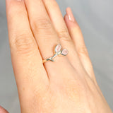 Rose Quartz Faceted Marquise Multistone Leaf Ring R3735