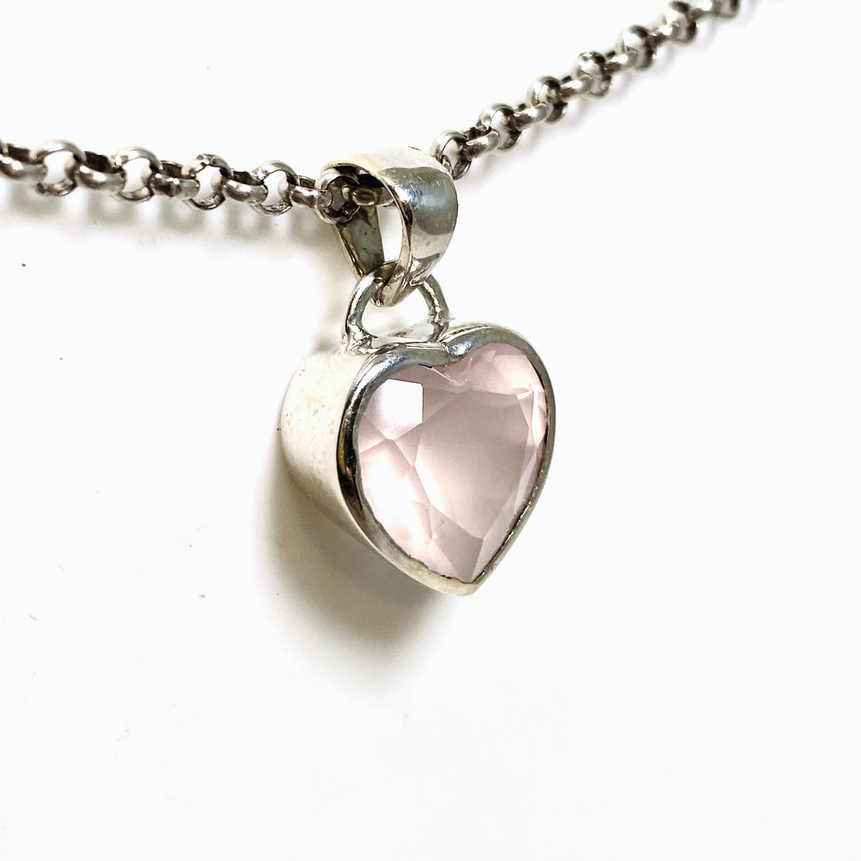 Rose Quartz Heart Faceted Pendant PPGJ904