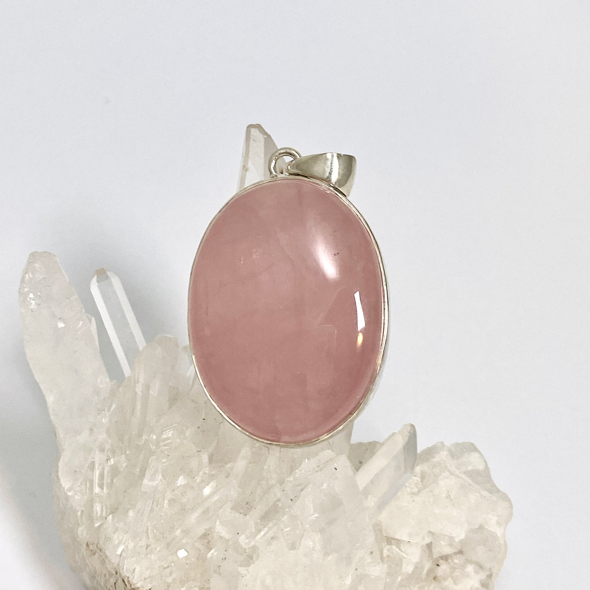 Rose Quartz Oval Cabochon Pendant KPGJ4683