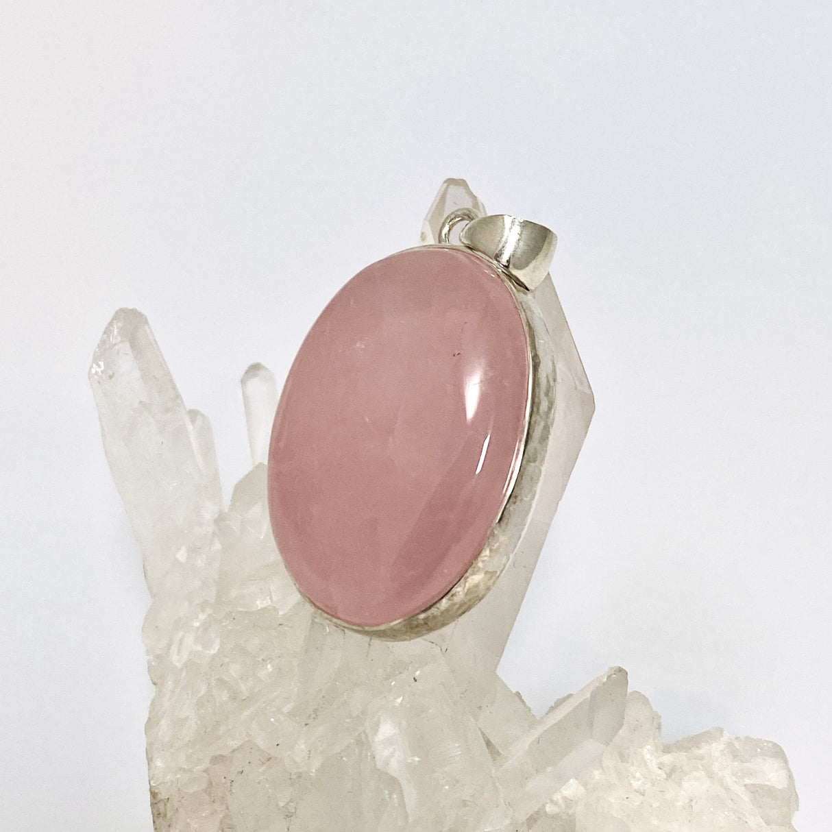 Rose Quartz Oval Cabochon Pendant KPGJ4683