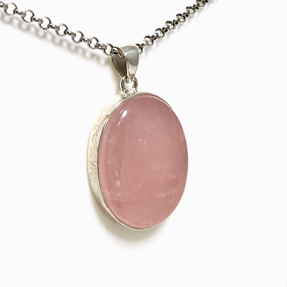 Rose Quartz Oval Cabochon Pendant KPGJ4683