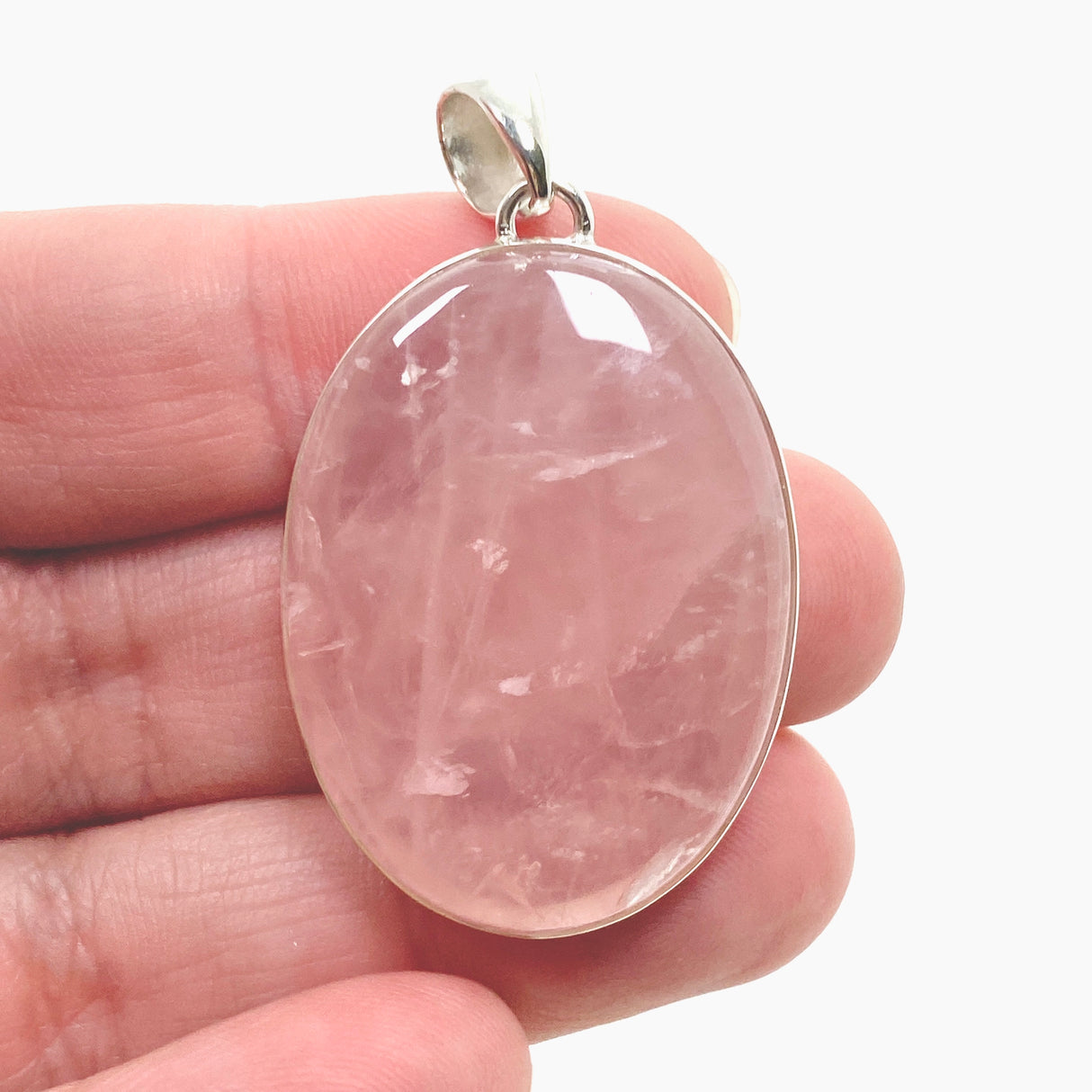 Rose Quartz Oval Cabochon Pendant KPGJ4684