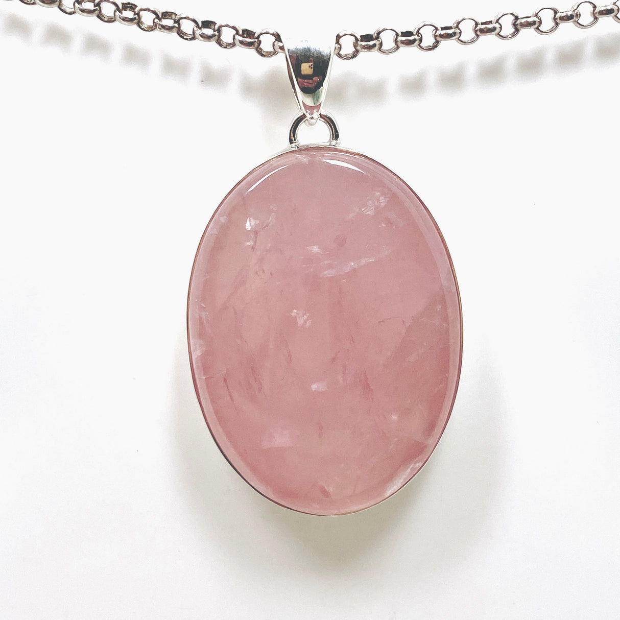 Rose Quartz Oval Cabochon Pendant KPGJ4684