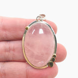 Rose Quartz Oval Cabochon Pendant in a Decorative Setting KPGJ4686