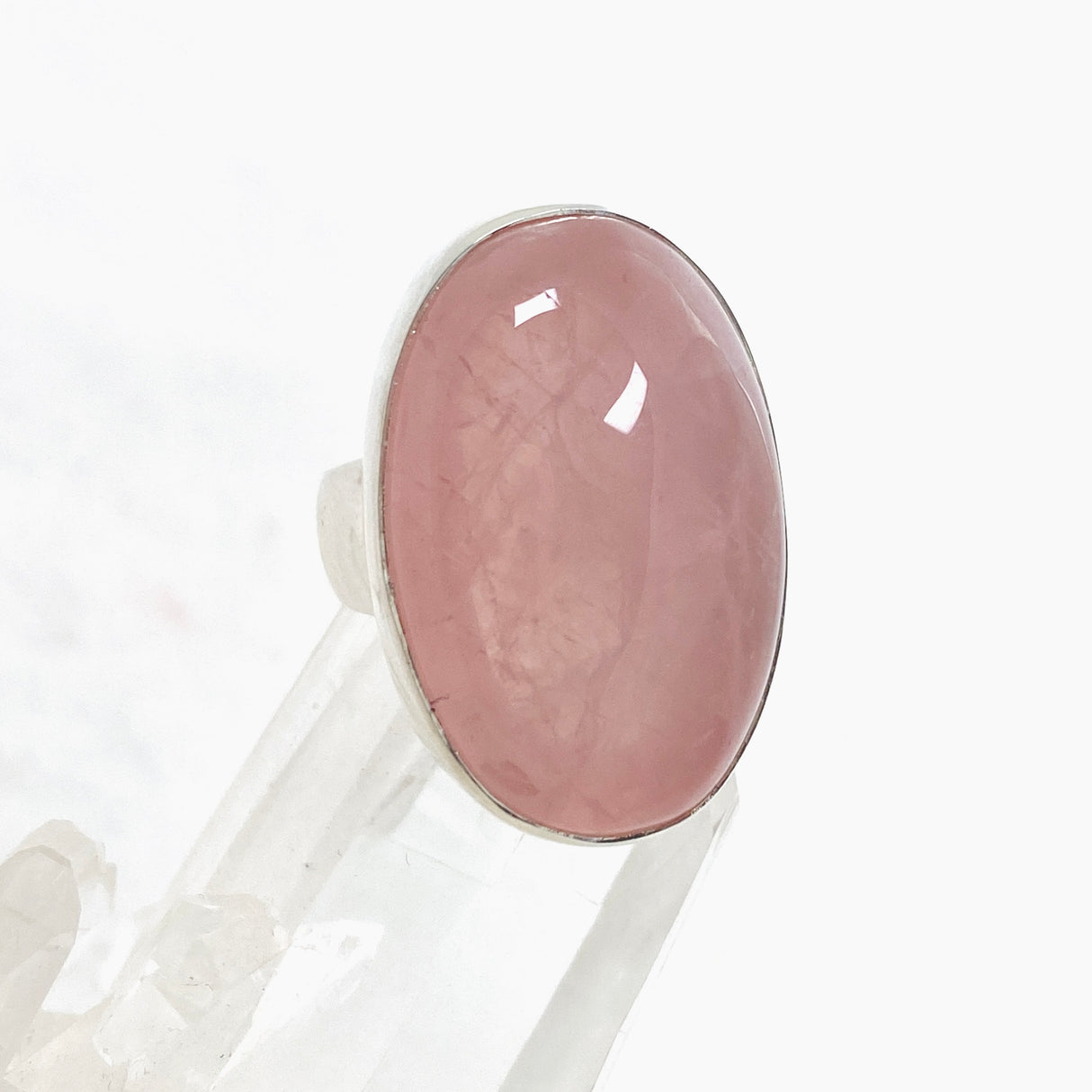 Rose Quartz Oval Cabochon Ring Size 6 KRGJ3325