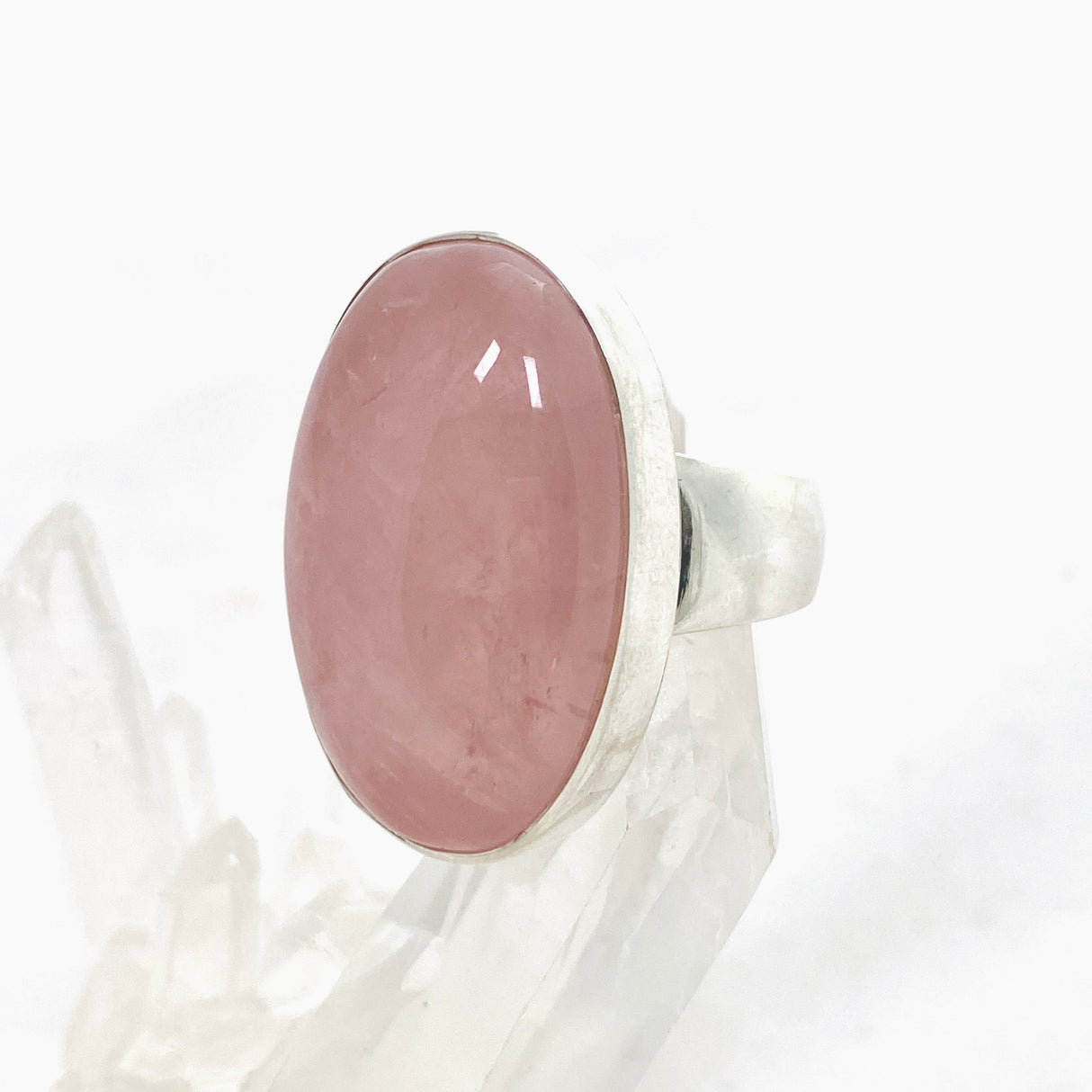 Rose Quartz Oval Cabochon Ring Size 6 KRGJ3325