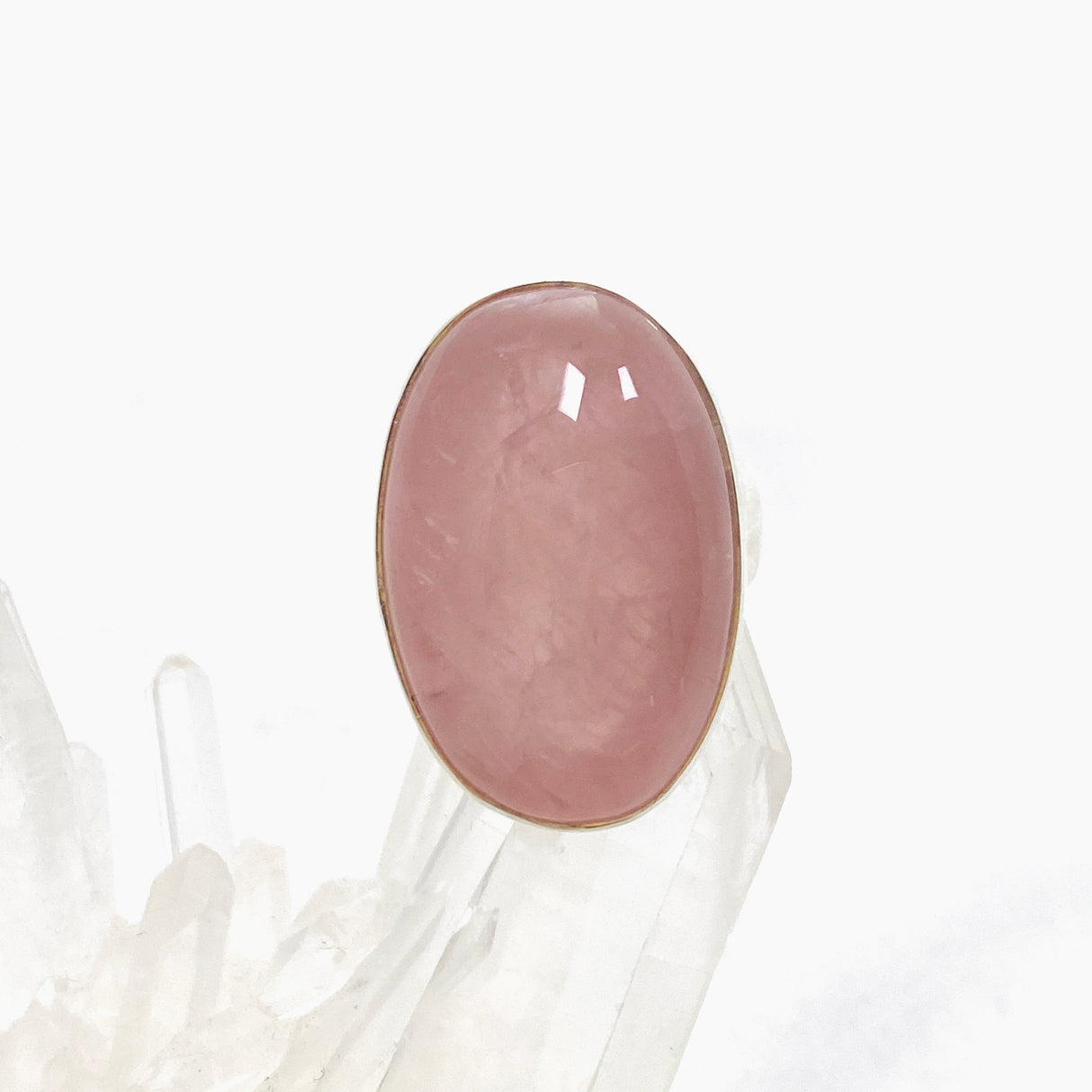 Rose Quartz Oval Cabochon Ring Size 6 KRGJ3325