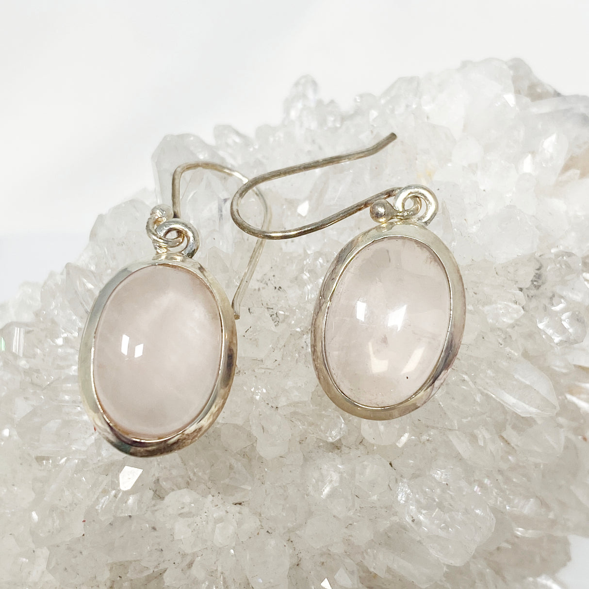 Rose Quartz Oval Earrings KEGJ1382