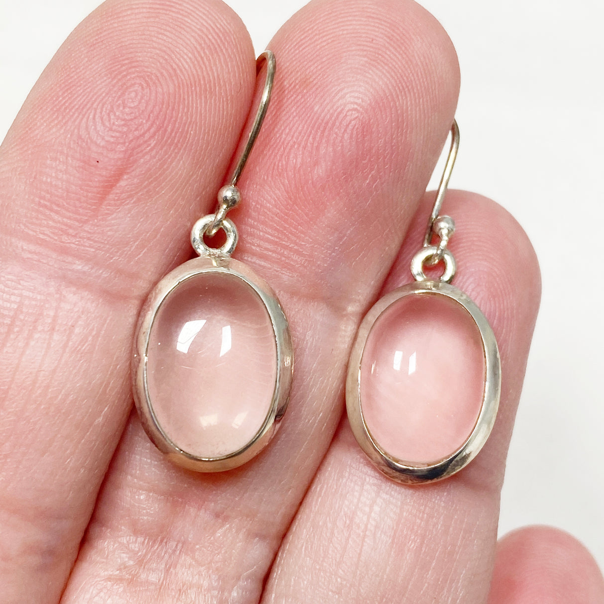 Rose Quartz Oval Earrings KEGJ1382