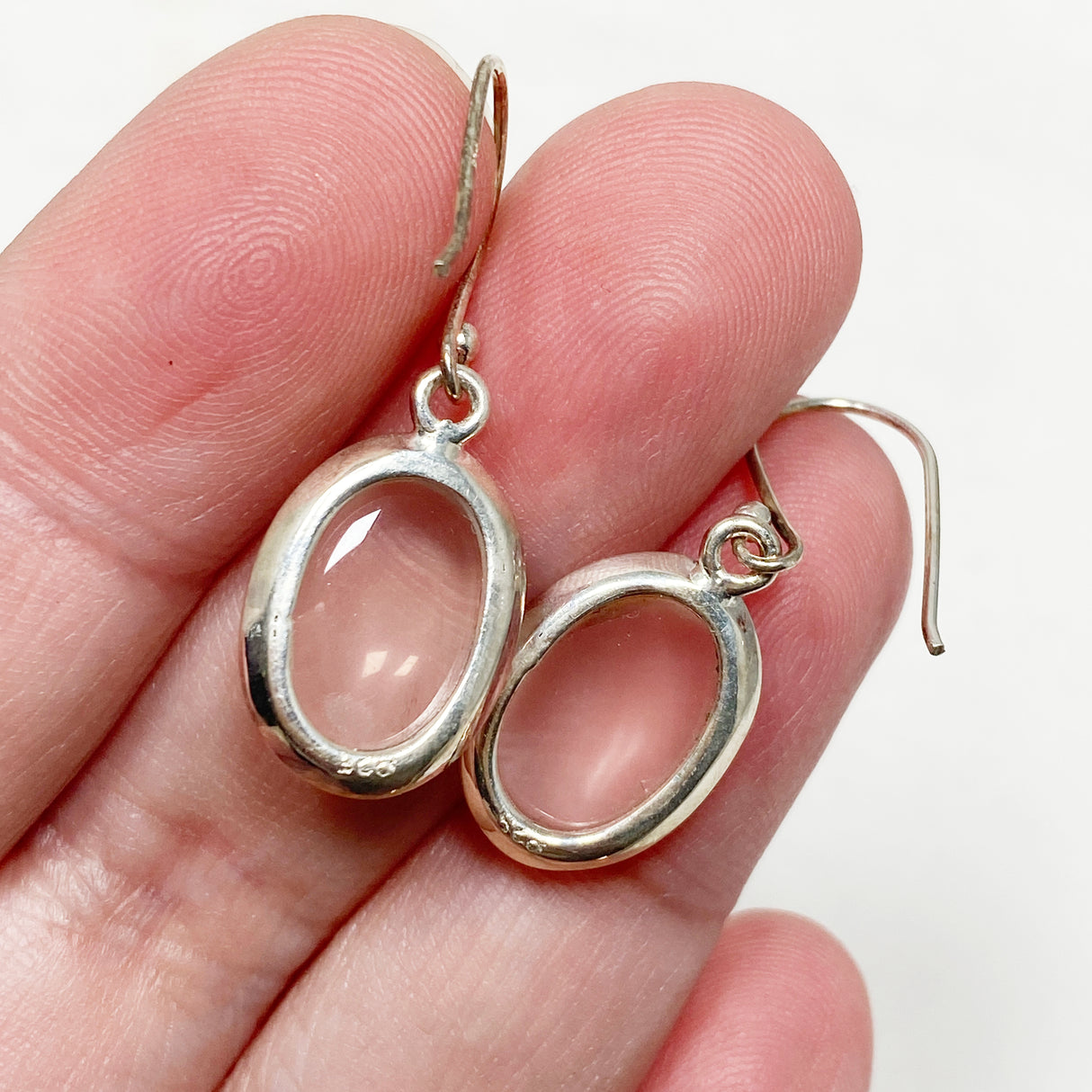 Rose Quartz Oval Earrings KEGJ1382