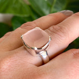 Rose Quartz Square Faceted Ring Size 8 KRGJ3320