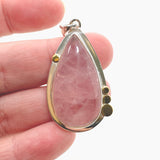 Rose Quartz Teardrop Cabochon Pendant in a Decorative Setting KPGJ4687