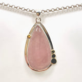 Rose Quartz Teardrop Cabochon Pendant in a Decorative Setting KPGJ4687