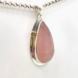 Rose Quartz Teardrop Cabochon Pendant in a Decorative Setting KPGJ4687