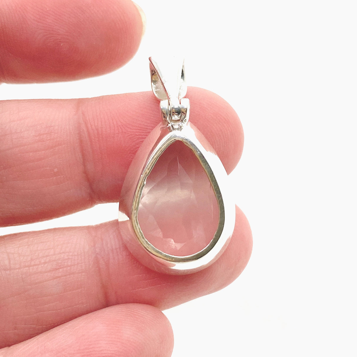 Rose Quartz Teardrop Faceted Pendant KPGJ4682