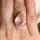 Rose Quartz Teardrop Faceted Ring Size 7 KRGJ3322