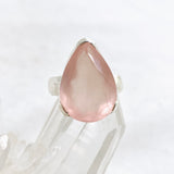 Rose Quartz Teardrop Faceted Ring Size 7 KRGJ3322